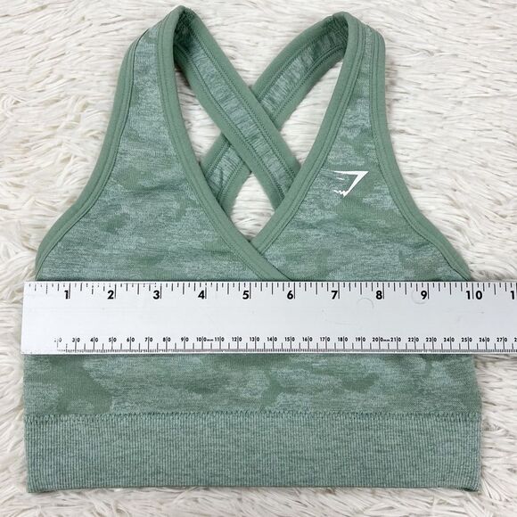 Gymshark Adapt Light Green Camo Sports Bra Padded Size XS - Picture 3 of 4